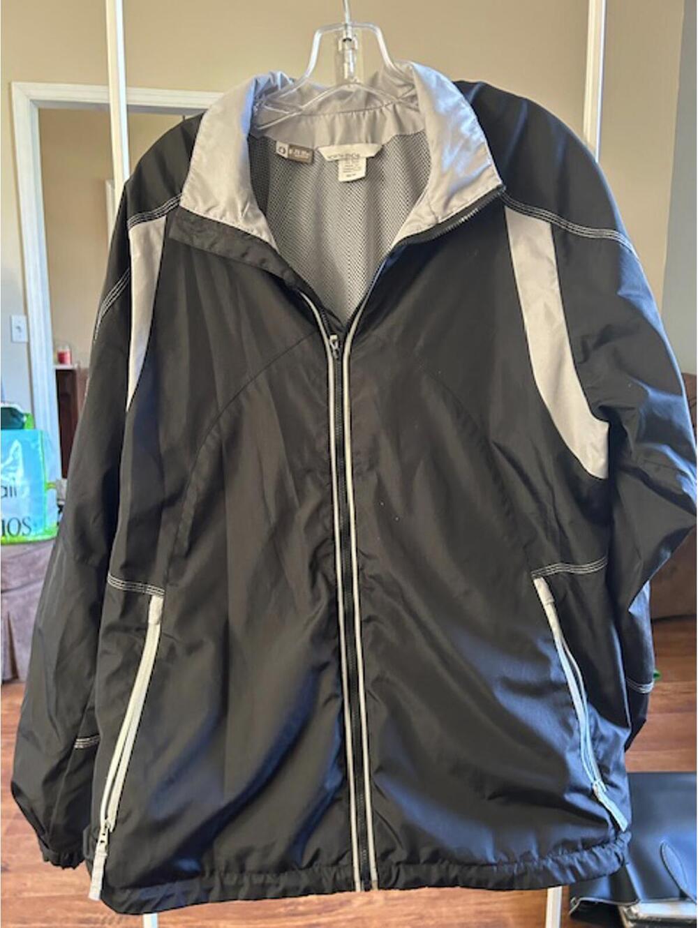 North End Men's Black and Gray Windbreaker Jacket Medium